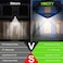 HMCITY 120 LED Outdoor Solar Lights with Motion Sensor and 3 Lighting Modes IP65 Waterproof Wide Solar Wall Lights Ideal for Garden Patio Yard Front Button 2Packs Black ShellDaylight White