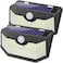 HMCITY 120 LED Outdoor Solar Lights with Motion Sensor and 3 Lighting Modes IP65 Waterproof Wide Solar Wall Lights Ideal for Garden Patio Yard Front Button 2Packs Black ShellDaylight White