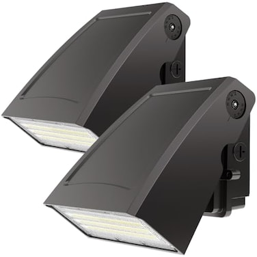 HYPERLITE LED Wall Pack 40W 5200lm 5000K 090Adjustable ETL Certified 2PACK Wall Pack Lights Outdoor LED Small Wall Pack Downlight for Garage Yard Shop Doorway Barn Alleyways Entryway