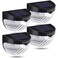 KBP Solar Fence Lights Outdoor Decorative Garden Lights Waterproof Wall Lights for Patio Yard Stairway Black