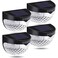 KBP Solar Fence Lights Outdoor Decorative Garden Lights Waterproof Wall Lights for Patio Yard Stairway Black