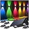 IIRARA Fence Lights Solar Powered 6Pack Solar Fence Lights UpDown Flexible Buttons IP67 Waterproof for Outdoor 100LM Bright Auto Dusk to Dawn for WallStairsYardRailingDeckPathway White RGB