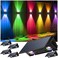 IIRARA Fence Lights Solar Powered 6Pack Solar Fence Lights UpDown Flexible Buttons IP67 Waterproof for Outdoor 100LM Bright Auto Dusk to Dawn for WallStairsYardRailingDeckPathway White RGB
