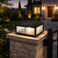 DAHGEO Solar Outdoor Post Light Luxury Modern Solar Outdoor Column Lights Fence Deck Post Cap Light with IP65 Waterproof Pillar Lights Outdoor for Flat Surface Patio Garden Column Cap Light