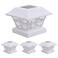GreenLighting Evolve White Solar Post Cap Lights 4x4 Post Caps and Outdoor Post Lights Waterproof Solar Lights for Fence Posts Solar Post Lights fit 4x4 5x5 VinylPVC White 4 Pack