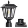 Greluna Solar Post Lights Dusk to Dawn Solar Lamp Post Light with Pier Mount Base Post Lights Outdoor Waterproof for Garden Yard Landscape Pole Pillar Cool White
