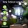 Greluna Solar Post Lights Dusk to Dawn Solar Lamp Post Light with Pier Mount Base Post Lights Outdoor Waterproof for Garden Yard Landscape Pole Pillar Cool White