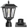 Greluna Solar Post Lights Dusk to Dawn Solar Lamp Post Light with Pier Mount Base Post Lights Outdoor Waterproof for Garden Yard Landscape Pole Pillar Cool White