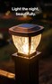 Home Zone Security Solar Post Cap Lights Decorative Glass LED Outdoor 4x4 35 x 35 in Post Lights Bronze 2Pack