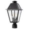 LUTEC Outdoor Solar Lamp Post Light with Motion Sensor 400 Lumen Dusk to Dawn Waterproof Pole Light Head with Three Modes Exterior Black Solar Powered Fence Post Light Fixtures for Outside