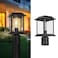 zeyu 122Inch Outdoor Lamp Post Light Fixture 360 Detection 4 Modes Exterior Sensor Post Light DieCast Aluminum with Clear Glass Shade Black Finish 0409P BK