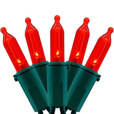 YULETIME 200 Red LED Christmas Lights 66 ft Green Wire UL String Light