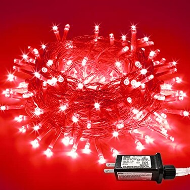 JMEXSUSS 66ft 200 LED Red String Lights Plug in