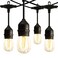 Banord Outdoor String Lights 48FT Waterproof Patio Lights with 2W Dimmable LED Bulbs for Outdoor Backyard Garden Deck Porch Gazebo Balcony Camping Party