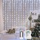 echosari Curtain Lights Battery Operated 200 LED Curtain Fairy Lights 6666ft with Remote Timer Outdoor Wall Light Fully Waterproof for Wedding Backdrops Bedroom Decor Cool White