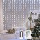 echosari Curtain Lights Battery Operated 200 LED Curtain Fairy Lights 6666ft with Remote Timer Outdoor Wall Light Fully Waterproof for Wedding Backdrops Bedroom Decor Cool White