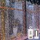 echosari Curtain Lights Battery Operated 98Ft x 98ft 300 LED Curtain String Light with Remote Timer 8 Modes Hanging Lights for Wedding Party Home Garden Wall Decor Cool White