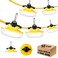 JC-LGL JCLGL LED Construction String Light 50FT 65W 8000Lm Industrial LED String Work Lights with 5 Bulbs 5000K Linkable Work Lights Temporary Lighting for Construction Site Job Site Attic Crawl Space