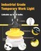 JC-LGL JCLGL LED Construction String Light 50FT 65W 8000Lm Industrial LED String Work Lights with 5 Bulbs 5000K Linkable Work Lights Temporary Lighting for Construction Site Job Site Attic Crawl Space