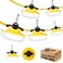 JC-LGL JCLGL LED Construction String Light 50FT 65W 8000Lm Industrial LED String Work Lights with 5 Bulbs 5000K Linkable Work Lights Temporary Lighting for Construction Site Job Site Attic Crawl Space
