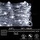 kemooie Solar Fairy Lights Outdoor 2Pack 200 LED 66FT White Twinkle Solar String Lights 8 Modes Waterproof for Garden Tree Christmas Decorations