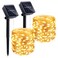 LIGHTOP Solar String Lights Outside Fairy Lights Outdoor Waterproof Copper Wire 2 Pack 33FT 100LED for Garden Decoration Wedding Party Terrace Yard Tree Patio Warm White