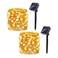 Lomotech Solar String Lights Outdoor 2 Pack Total 66ft 200LED Solar Fairy Lights Waterproof 8 Modes Twinkle Lights for Outdoor Patio Garden Yard Party Wedding Tree Decoration Warm White