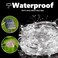 Lomotech Solar String Lights Outdoor 2 Pack Total 66ft 200LED Solar Fairy Lights Waterproof 8 Modes Twinkle Lights for Outdoor Patio Garden Yard Party Wedding Tree Decoration White