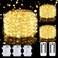 Mlambert 3 Pack 33FT Fairy Lights Battery Operated with Remote and Timer Waterproof Dimmable 8 Modes 100 LEDs Twinkle Lights for Indoor Outdoor Decor