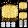 Mlambert 3 Pack 33FT Fairy Lights Battery Operated with Remote and Timer Waterproof Dimmable 8 Modes 100 LEDs Twinkle Lights for Indoor Outdoor Decor