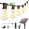 OHLUX 120FT Solar String Lights Outdoor with Remote 2200K Soft Warm Patio Lights with 52 Shatterproof TearDrop LED Filament ST38 Bulbs Dimmable Outside Edison Hanging Light for Backyard Deck Roof