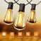 OHLUX 120FT Solar String Lights Outdoor with Remote 2200K Soft Warm Patio Lights with 52 Shatterproof TearDrop LED Filament ST38 Bulbs Dimmable Outside Edison Hanging Light for Backyard Deck Roof