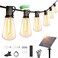 OHLUX 120FT Solar String Lights Outdoor with Remote 2200K Soft Warm Patio Lights with 52 Shatterproof TearDrop LED Filament ST38 Bulbs Dimmable Outside Edison Hanging Light for Backyard Deck Roof