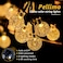Pellimo 2Pack 30 LED 20FT Solar String Lights Outdoor Crystal Globe Lights with 8 Lighting Modes Waterproof Solar Powered Patio Lights for Garden Yard Porch Wedding Party Decor Warm White
