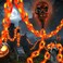 X-GiftKey XGiftKey Halloween Decorations Outdoor Solar Skull Chain LightsLight up Scary Skull with Orange Props Chainfor Skeleton Dog8 Modes Lighted Halloween String Lights for YardPatioCreepy Party D