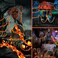 X-GiftKey XGiftKey Halloween Decorations Outdoor Solar Skull Chain LightsLight up Scary Skull with Orange Props Chainfor Skeleton Dog8 Modes Lighted Halloween String Lights for YardPatioCreepy Party D
