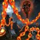 X-GiftKey XGiftKey Halloween Decorations Outdoor Solar Skull Chain LightsLight up Scary Skull with Orange Props Chainfor Skeleton Dog8 Modes Lighted Halloween String Lights for YardPatioCreepy Party D