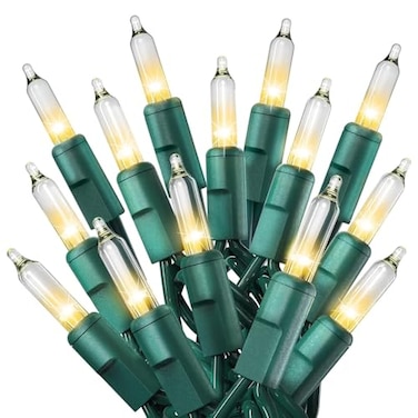 PREXTEX 100 Count Clear Christmas Lights 20 ft Ultra Bright String Lights with Green Wire for Indoor and Outdoor Use Christmas Trees Holidays Patios and Garden