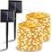 BHCLIGHT Solar String Lights Outdoor 2 Pack 144FT 400 LED Solar Twinkle Lights for Outside Waterproof Copper Wire with 8 Lighting Modes Fairy Lights for Garden Tree Birthday Xmas Patio DecorWarm White