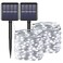 YAOZHOU Solar Fairy String Lights for Outside Outdoor Waterproof Cool White 2Pack Total 200LED 66Ft 8 Modes Mini Mini Small Solar Powered Lights for Christmas Garden Patio Fence Balcony