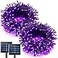 JMEXSUSS 2 Pack Solar String Lights Outdoor Waterproof Total 66 FT 200 LED Solar Christmas Lights Outdoor Twinkle Light for Christmas Tree Outside Garden Yard Xmas Decor Purple
