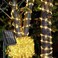 LairtPOW Solar Rope Lights Outdoor Waterproof 39FT 100 LED Solar Powered Rope Light with 8 Modes Flexible IP65 Outdoor String Lights for Garden Patio Yard Tree Pool Wedding Decor Warm White