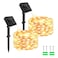 cshare Solar Fairy Lights Outdoor Waterproof164ft 50LED Solar String Lights for Outside 8 Modes 2 Packs for Christmas Halloween Holiday Patio Backyard Garden Deorations Warm White