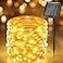 Minetom Solar Fairy Lights33Ft 100 LED Solar String Lights Outdoor IP65 Waterproof Patio Lights with 8 Modes for Tree Patio Christmas Party Wedding Decor Warm White