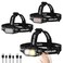 ATDOALL Rechargeable Headlamp for Adults Hiking 3 Pack Lightweight Waterproof Super Bright led Head Lamp with Red Light Motion Sensor 5 Modes 90 Adjustable Headlamps for Camping Running