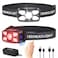 Elmchee Rechargeable Headlamp 2 Pack 2500 Lumen Bright 5 LED Headlight 7 Modes Adjustable Motion Sensor USBC Waterproof Head Flashlight Outdoor Hiking Camping Fishing 5 Led Headlamp