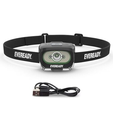 EVEREADY Eveready LED Light Rechargeable Headlight 300 Lumen IPX4 Water Resistant Shatterproof Lens Great Outdoor LED Headlight MicroUSB Charging Cable Included