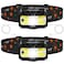 MIOISY Headlamp Rechargeable Ultra Bright LED Head Lamp Flashlight with White Red Light 2 Pack Motion Sensor Waterproof Headlight 8 Modes Lights for Camping Fishing Running