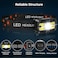 MIOISY Headlamp Rechargeable Ultra Bright LED Head Lamp Flashlight with White Red Light 2 Pack Motion Sensor Waterproof Headlight 8 Modes Lights for Camping Fishing Running