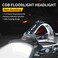 PZZOE Headlamp LED Headlight Rechargeable 22000 High Lumen USB Head Light Head Lamp COB Floodlight with Red Light for Adults Night Fishing Construction Maintenance 90 Adjustable